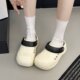 时尚 外穿防滑一脚蹬懒人凉鞋 简约两穿设计厚底包头拖鞋 女2026春季
