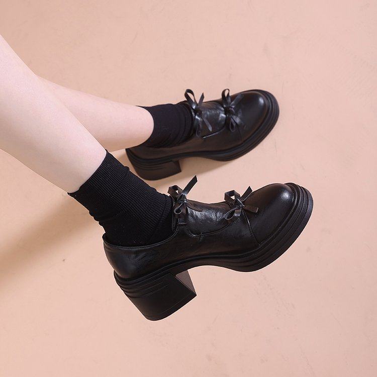 2026新款春季法式厚底粗跟乐福鞋女一脚蹬单鞋复古英伦风JK小皮鞋,女鞋,深口单鞋,淘宝优惠券,粉丝福利购,淘宝优惠卷