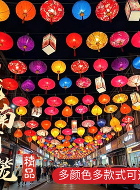 2026新款中式越南宫灯钻石异形仿古花灯中秋庭院户外防水防晒挂件