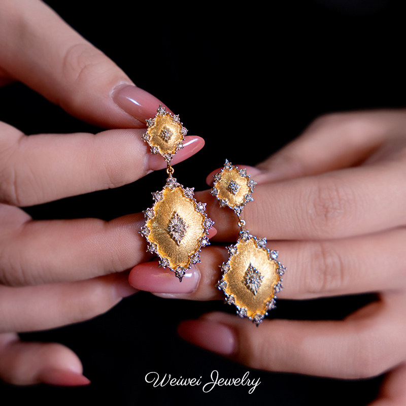 复古小众意大利精工拉丝织纹雕金工艺s925纯银镀金镶钻耳环耳钉女,饰品/流行首饰/时尚饰品新,耳钉,淘宝优惠券,粉丝福利购,淘宝优惠卷