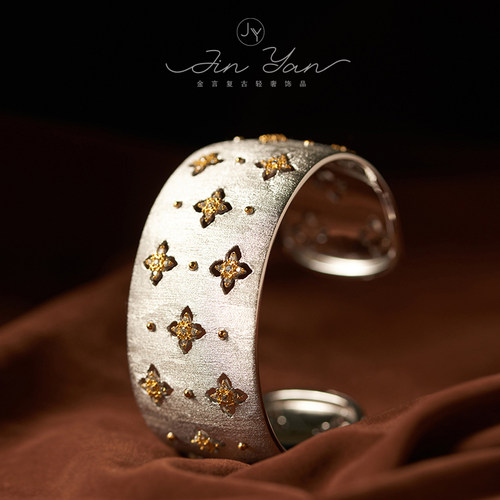 拉丝手镯意大拉工艺四叶草