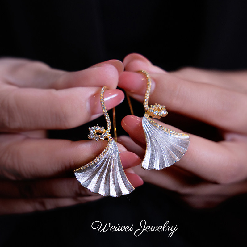 意大利布契工艺拉丝纯银耳环耳钉