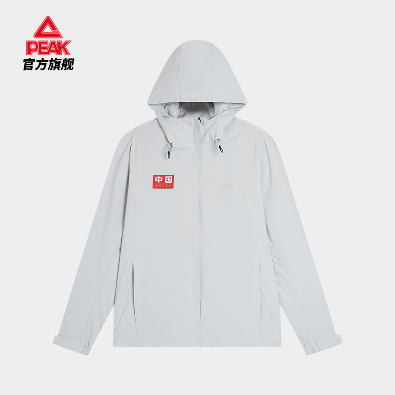 匹克中国字女运动风衣2024秋季新款连帽网里梭织风衣外套F2243118