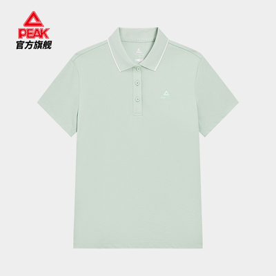 匹克女款翻领短袖2025夏季新款宽松T恤休闲针织polo衫F6242028