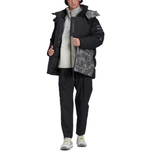 Adidas x and wander联名款拼接印花连帽羽绒服HN6940 HN6942