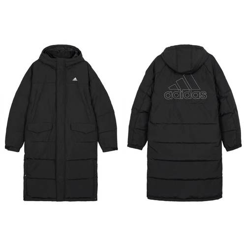 Adidas男女休闲运动保暖防风防泼水连帽长款羽绒服IV7558 KF6748
