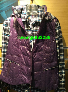 威鹏款拉链常规反季特卖女可拆帽羽绒短款冬季背心 358205 328206