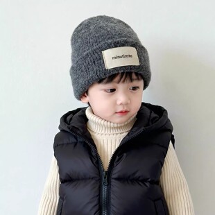 秋冬季布标字母羊毛帽子女韩版NY刺绣针织帽男学生保暖防寒护耳帽