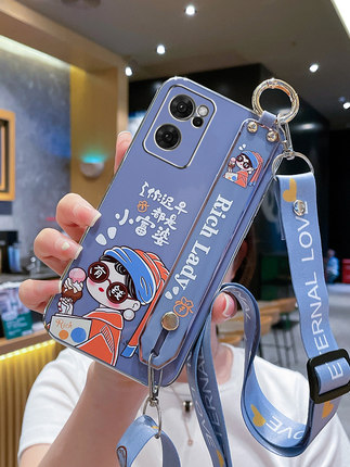 opporeno7手机壳reno7se保护reno7pro硅胶套新款5G全包防摔oppo直边有钱腕带por超薄软壳opporeon斜跨ins少女