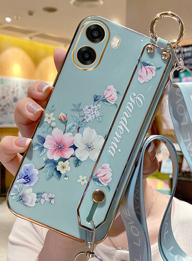 适用于OPPOA6k手机壳PLT120硅胶保护套a6k小清新花卉腕带斜跨绳可背oppo全包边防摔软壳新款直边超薄防摔外壳