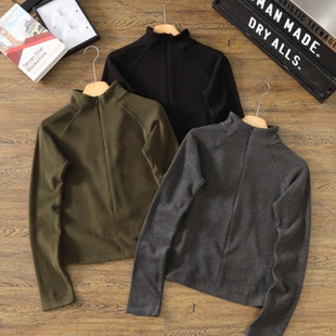 25秋冬小蛮腰立领修身 暖暖T恤外套07712