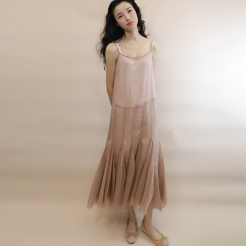 【NON没边】法式浪漫飘逸吊带连衣裙2023夏季气质小众仙女裙子女
