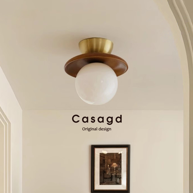 法式中古创意魔豆走廊过道灯新款复古奶油风入户玄关吸顶灯casagd