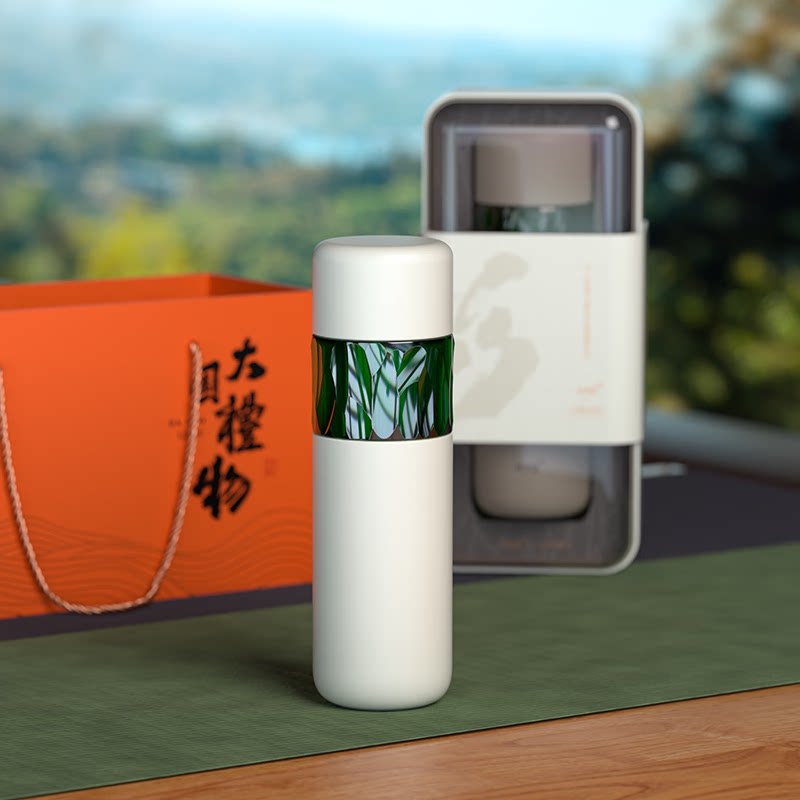 花间道保温杯男士闷茶杯机械温显316内胆高档商务礼品水杯子刻字