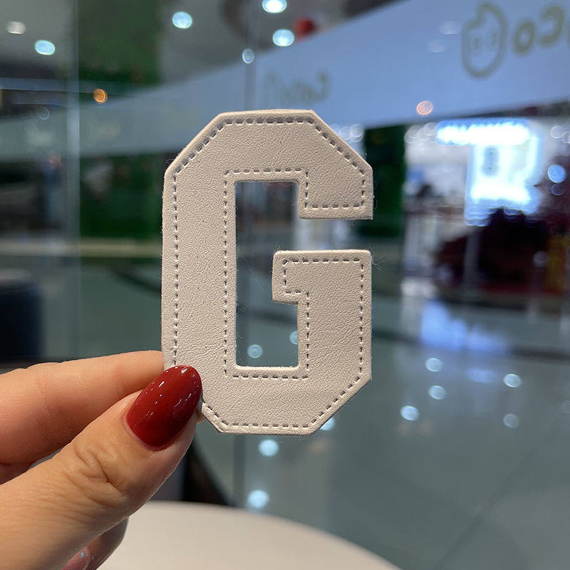 字母g标白标黑标g字母棋盘g补丁字母贴缝纫贴贴布时尚裤贴t恤标