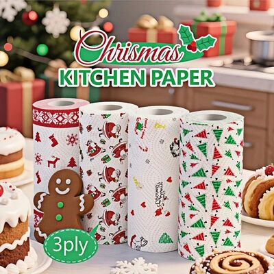 Christmas Kitchen Paper Towels Thick 3 Ply Disposable Cleani
