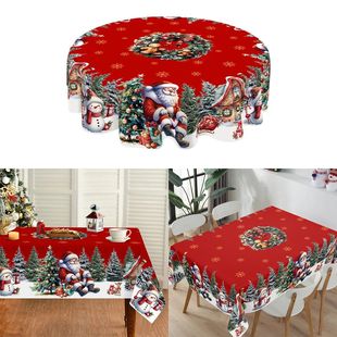 Tablecloth Cover Santa Table Par Snowman Christmas