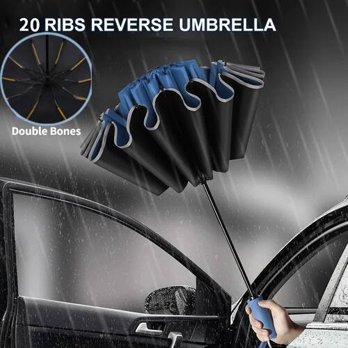 Men Women Umbrella  Fully Automatic Reverse Folding Umbrella