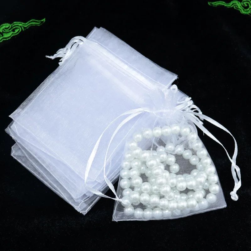 10pcs Organza Bags 15x20 17x23 20x30 25x35 30x40 35x50cm Chr