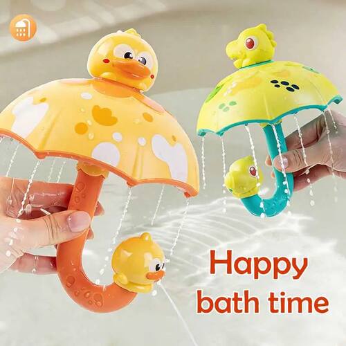 Kids Rotating Water Umbrella Bath Toy, Interactive Duck/Dino