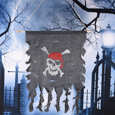 Halloween Decorations Pirate Flag Skeleton Ghost Head Props