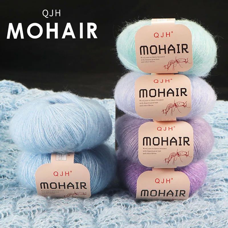 6pcs Soft Mohair Yarn Knitting Angora Yarn for DIY Knitting,