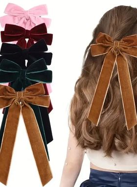 2Styles Velvet Bowknot Hair Clips for Women Elegant Sweat Do
