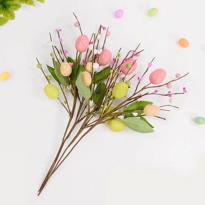 1/5pcs Easter Eggs Tree Branch Colorful Painting Foam Egg Ar