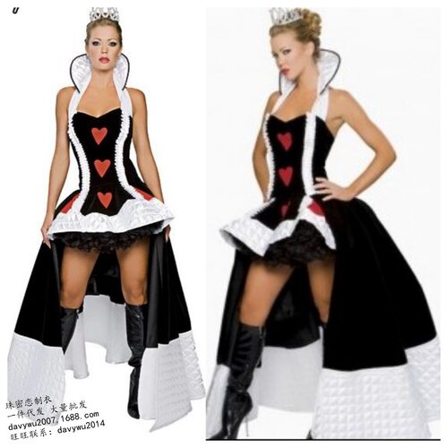 Size Red Heart Queen Queen Uniform Halloween Costume Witch C