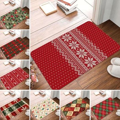 Christmas Elements Non-Slip Waterproof Doormat Easy Clean En