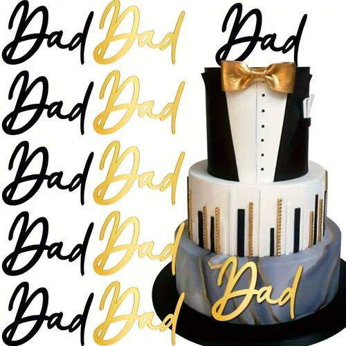 1-10PCS Father's Day Dad Cake Topper Best Dad Happy Birthday