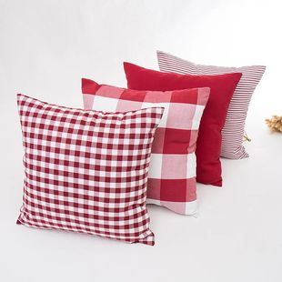Red Striped Cushion Cover 30x50/45x45cm Waist Pillow Pillow