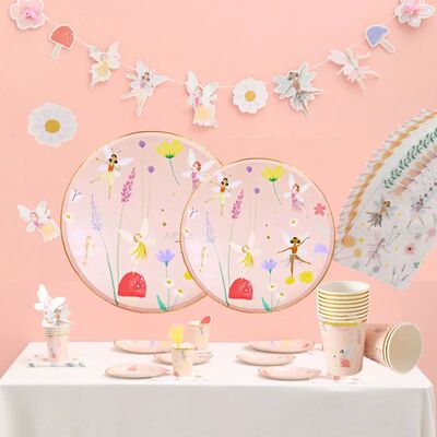 10Guests Fairy Party Disposable Tableware Butterfly Princess