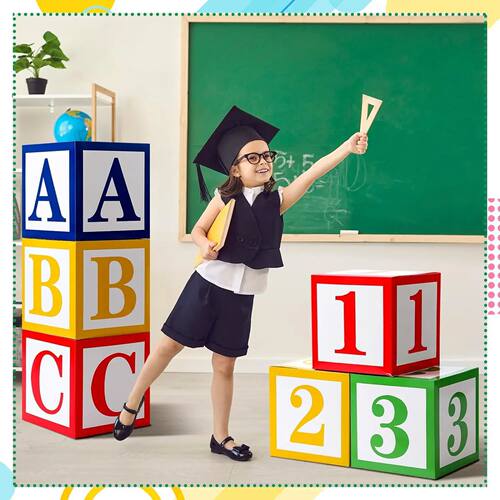 Happy Graduation Back To School ABC/123 Balloon Boxes Birthd