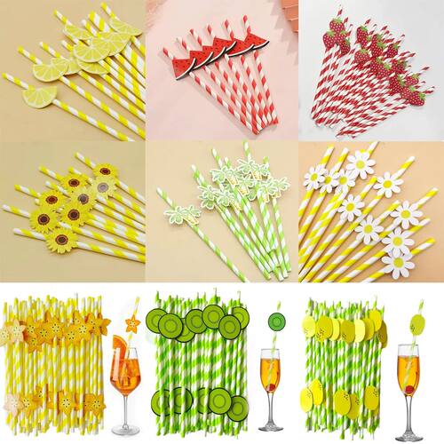 20/60/100pcs Daisy Sunflower Lemon Strawberry Love Disposabl