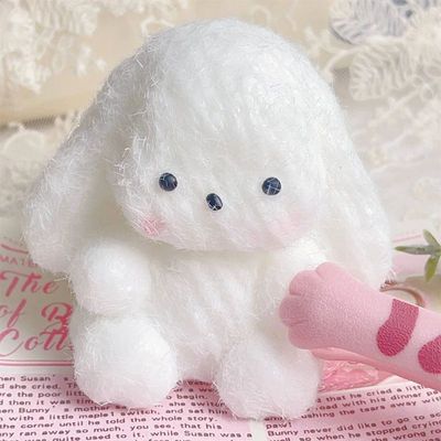 Cute Flocking Bunny Taba Squishy Stress Relief Decompression
