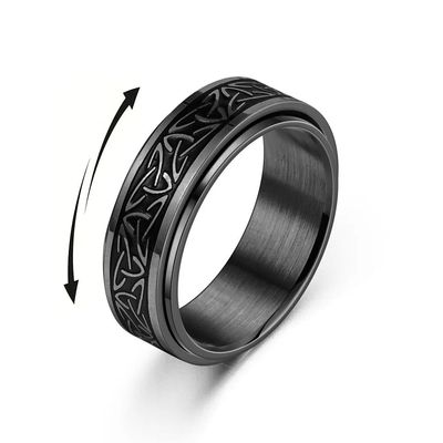 Viking Celtic Knot Rune Rings For Men Rotating Stainless Ste