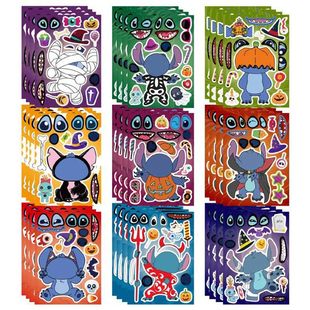 Lilo 18Sheets Puzzle Stickers Stitch Create Face Make