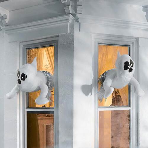 Halloween Bumping Window Ghost Window Decoration Broken Wind