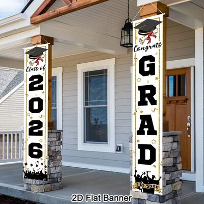 1pair Class of 2026 Graduation Banners Graduate Party Decora