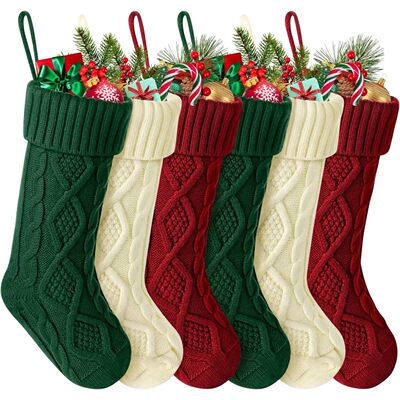 Christmas Stockings For Kids Large Size Cable Knit Stocking
