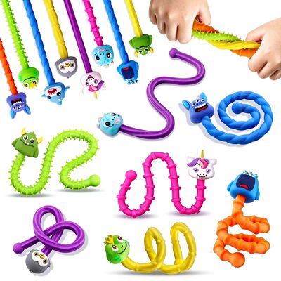 1-6pcs Cartoon Sensory Stick Fidget Toys Textured Silicone B