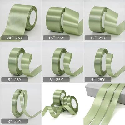 Grass Green Halloween Satin Ribbons 22meters for Wedding Chr