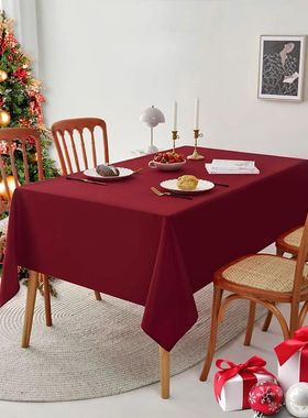 Christmas Wine Red Polyester Anti Wrinkle, Washable And Reus