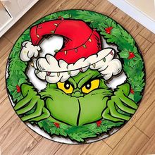 Christmas Creative Circular Carpet Green Frog Printed Carpet