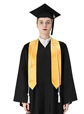 New Satin Plain Graduation Stole Sash Solid Color Unisex Hon