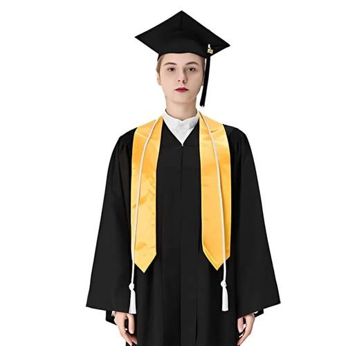 New Satin Plain Graduation Stole Sash Solid Color Unisex Hon