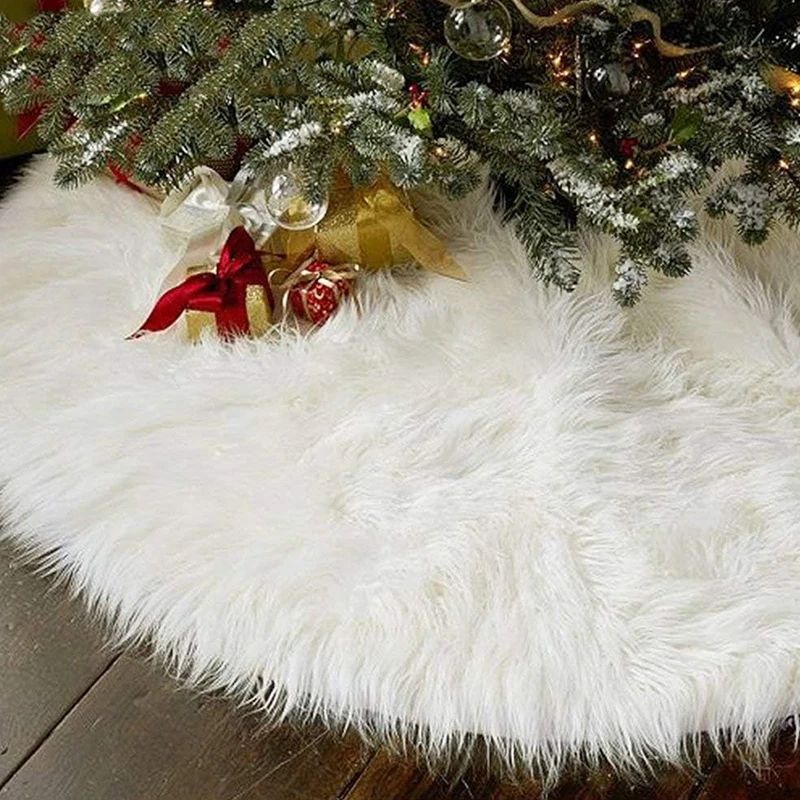 1Pcs 78/90/122CM Christmas Tree Skirt Plush Tree Skirt Chris
