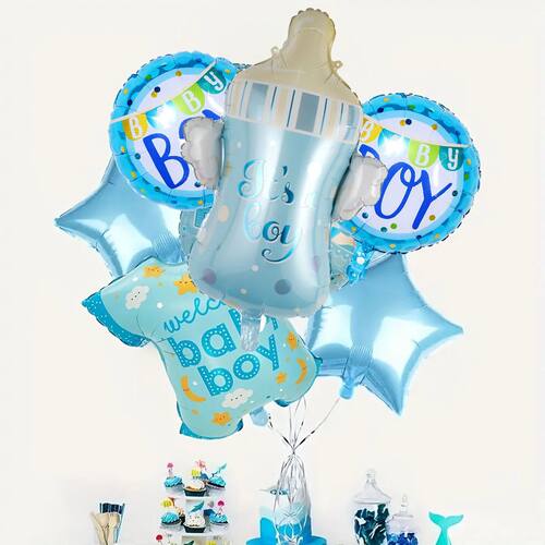 6pcs baby boy girl gendar reveal party balloons for 1st birt