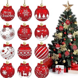 Ornaments Christmas Hanging Decorations Bal 2025 Xmas Wooden